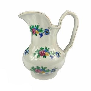 Vintage Ceramic 8" Tall Floral Pitcher or Vase
